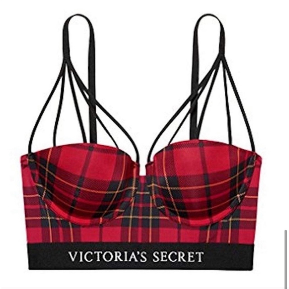 Victoria’s Secret x Balmain red plaid LIMITED EDITION SOLD OUT bra size 36D